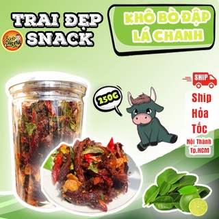 KHÔ BÒ ĐẬP LÁ CHANH Hủ 250g- Trai Đẹp Snack