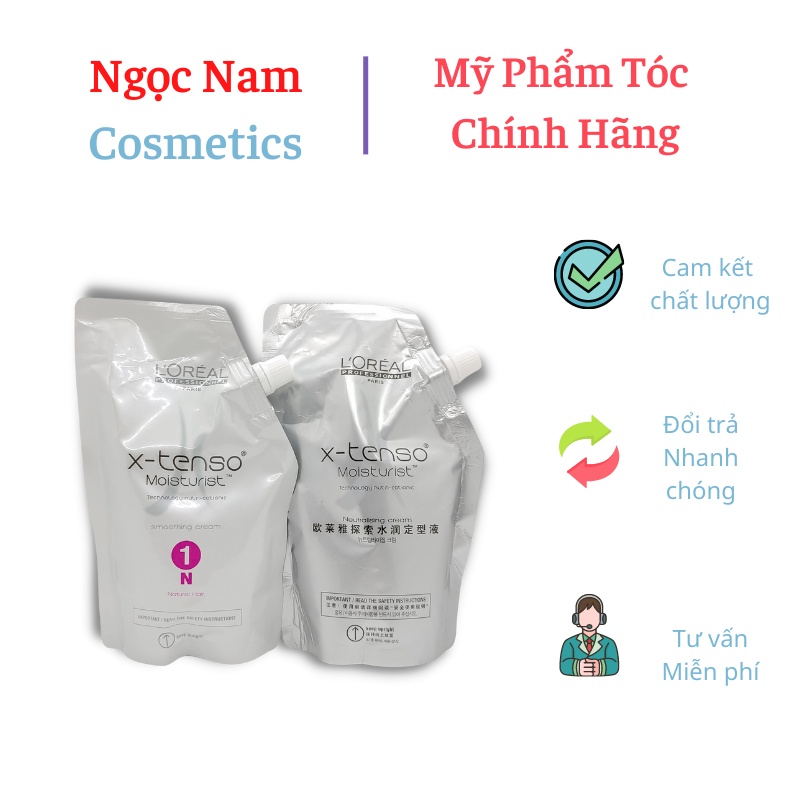 Thuốc ép duỗi, uốn tóc tại nhà Loreal X-Tenso Moisturist (400ml * 2 )