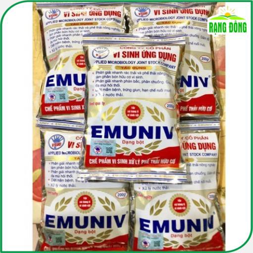 Chế Phẩm Vi Sinh EMUNIV Xử Lý Rác Thải Hữu Cơ, Rác Thải Sinh Hoạt (gói 200gram) - Hạt giống Rạng Đông