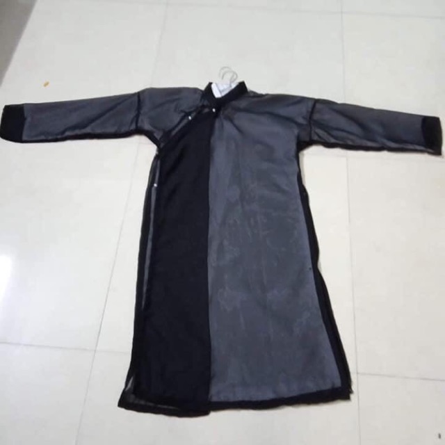 Áo dài the đen nam ông đồ tết