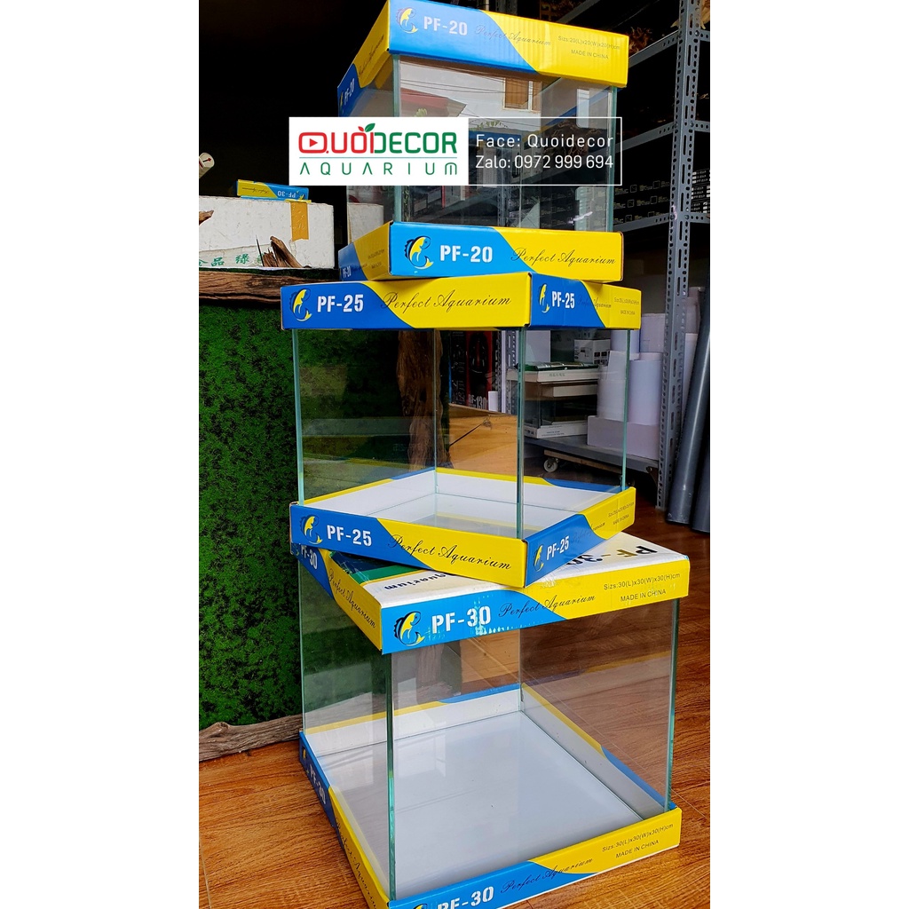 Hồ kính siêu trong nhập khẩu dán giấu keo mài vi tính đa dạng kích thước | hồ cubic | bể kính nuôi cá