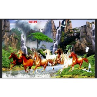 Tranh dán tường ngựa 3D mã đáo thành công