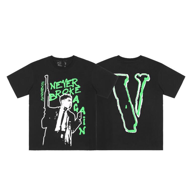 Áo Thun Cotton Tay Ngắn In Chữ Vlone Thời Trang Cho Nam Và Nữ