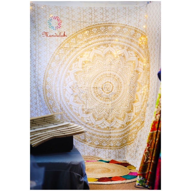 Khăn trang trí HANDMADE Ấn Độ 100% cotton Mandala Tapestry