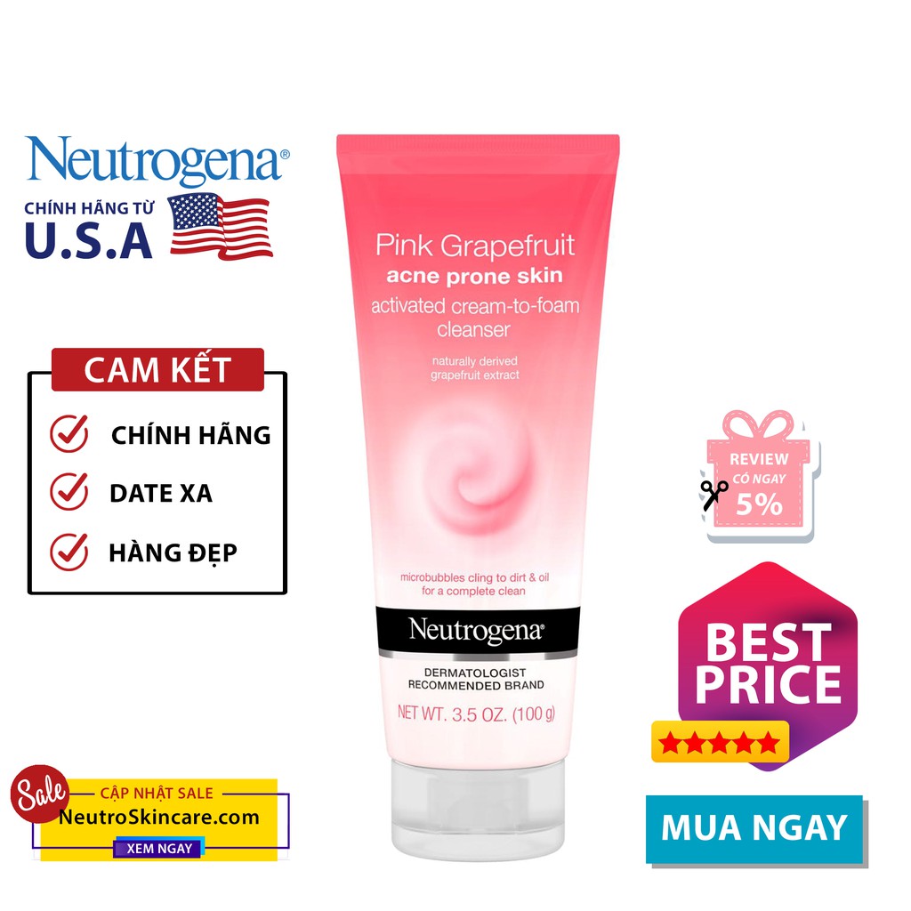 Sữa rửa mặt Neutrogena Pink Grapefruit Acne Prone Skin