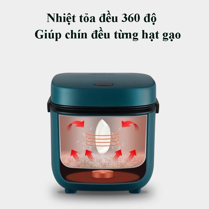 Nồi Cơm Điện Tử Mini Đa Năng Chính Hãng Có Thể Nấu Cháo, Soup, Nấu canh, Làm Bánh - Lòng Nồi Chống Dính Cao Cấp