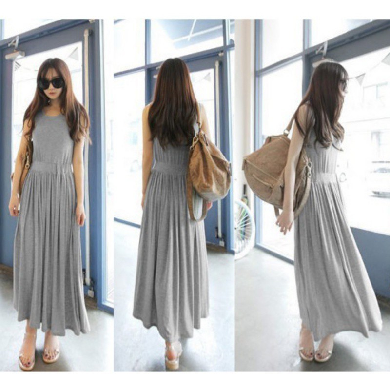 FREESHIP ĐƠN 99K_ Váy Maxi Cotton Dáng Dài Kiểu Dáng Đơn Giản Cho Nữ