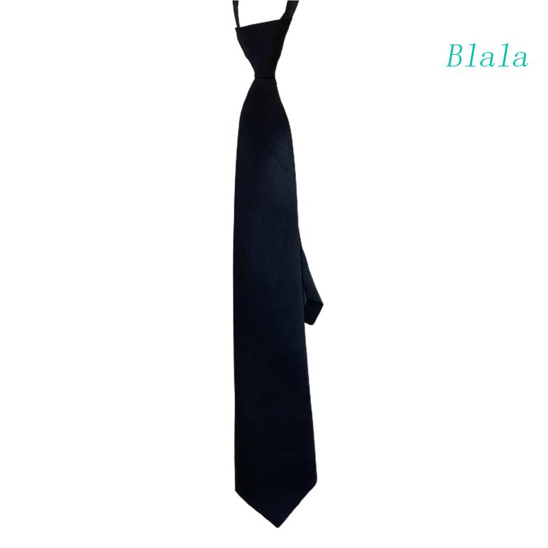 Cà Vạt Lụa Màu Trơn Phối Khóa Kéo Phong Cách Preppy Thời Trang Unisex