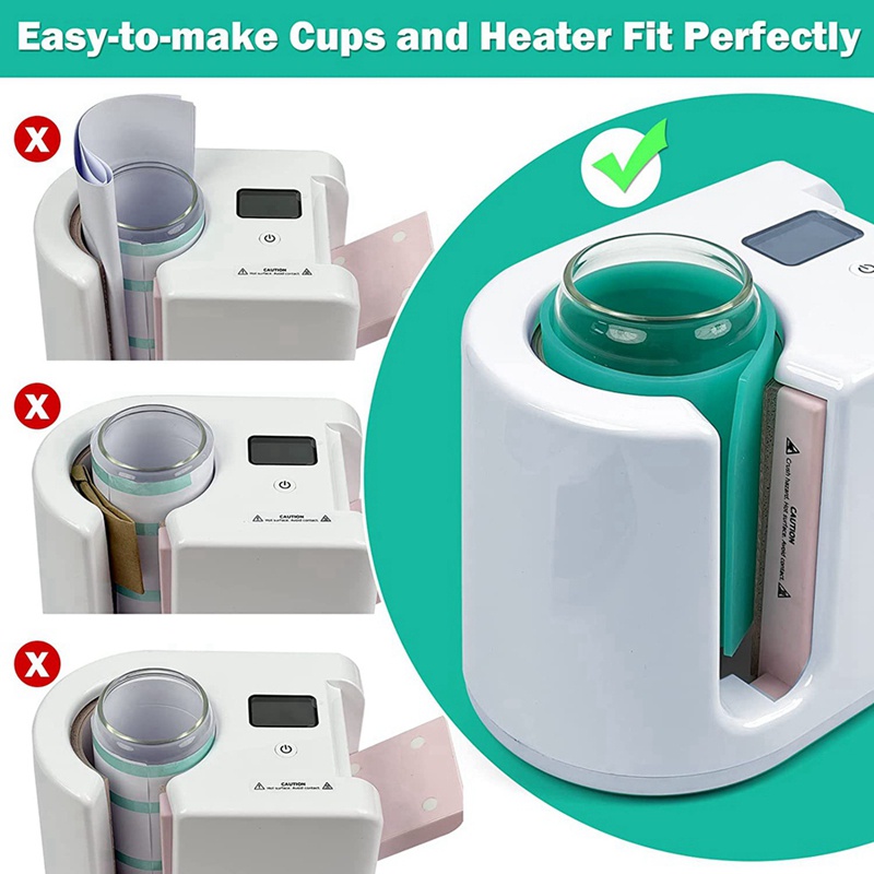 Dụng Cụ Bọc Cốc Nước 3 Độ Dày Dặn Bằng Silicon Màu Xanh Lá Tiện Dụng Cho Máy Ép Nhiệt Cricut