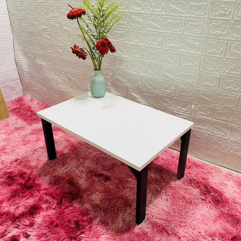 Bàn trà CHỮ NHẬT (R40xD60xC30cm) mặt gỗ MDF TRẮNG nhập khẩu cao cấp siêu đẹp
