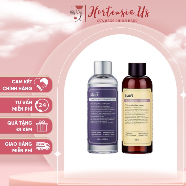 Toner Klairs có mùi/ không mùi dành cho da nhạy cả