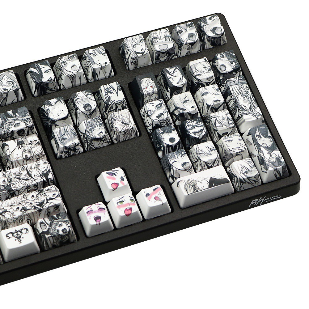 108 bộ phím phong cách ahegao keycap pbt thăng hoa keycap anime nhật bản cho bàn phím cơ cherry gateron filco kailh