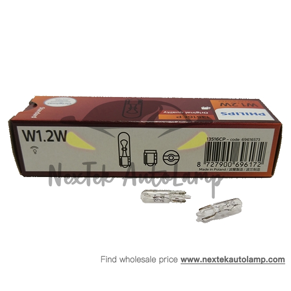 Bóng Đèn Philips T5 W1.2W 13516 24V W2x4.6d Ánh Sáng Trắng Chuẩn Dành Cho Ô Tô