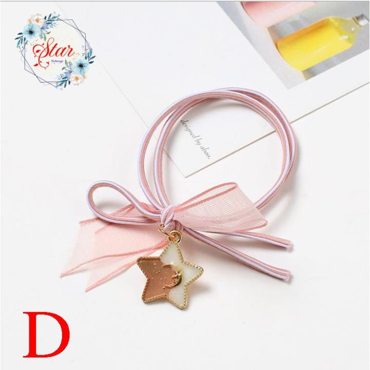 Buộc tóc thời trang nữ gắn hình ngôi sao thắt nơ xinh xắn nhiều màu sắc để lựa chọn C11
