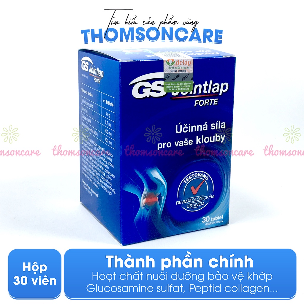 GS Joint Lap bổ sung glucosamin, giảm thoái hóa khớp, nhập khẩu từ châu Âu Hộp 30 viên có thêm Collagen