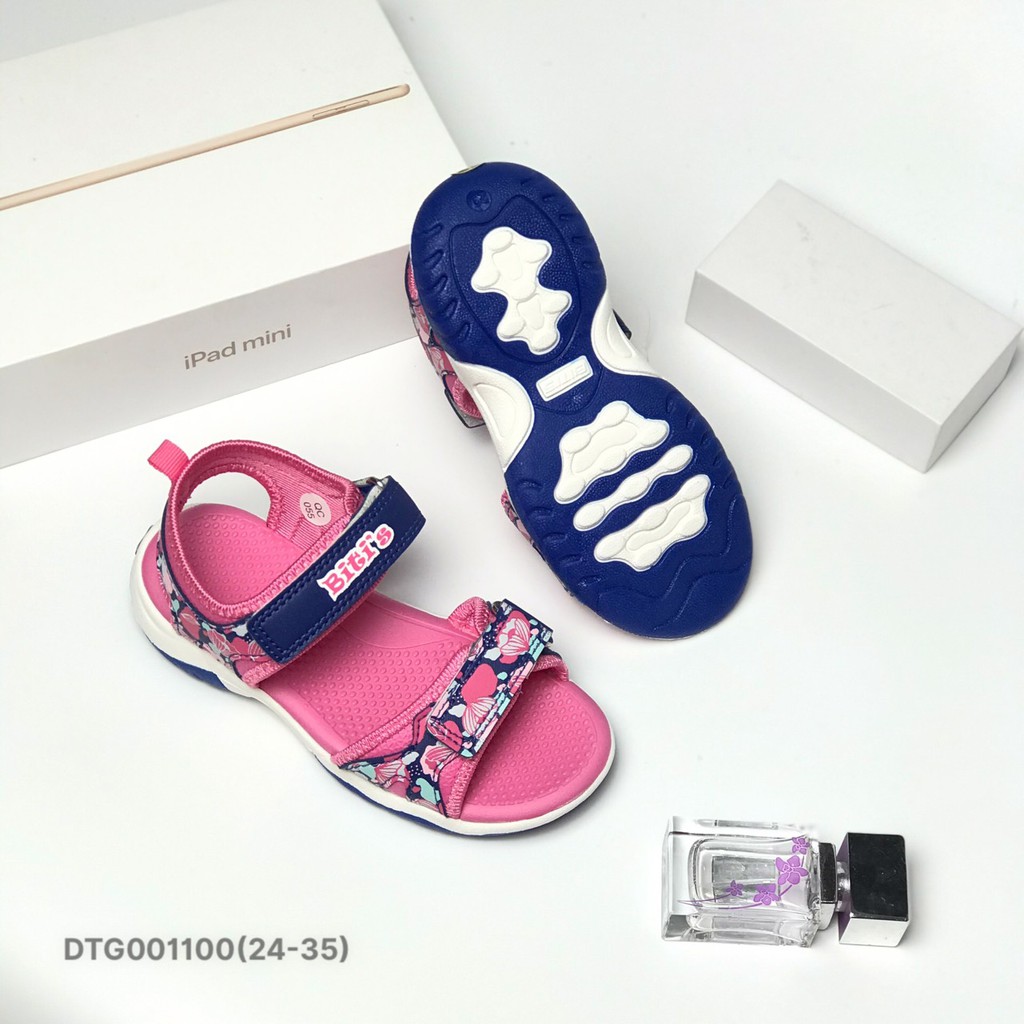 Sandal bé gái 24-35 ❤️FREESHIP❤️ Dép quai hậu học sinh BlTIS họa tiết lá cách điệu, quai dán điều chỉnh DTG001100
