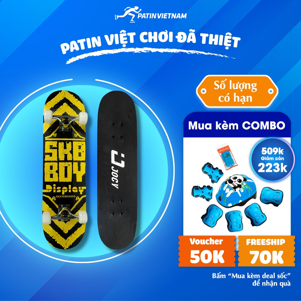 Ván Trượt Thể Thao Skateboard Jocy 04 CENTOSY - Mặt Nhám Chống Trơn Siêu Tốt, Desk Gỗ Ép Cao Cấp
