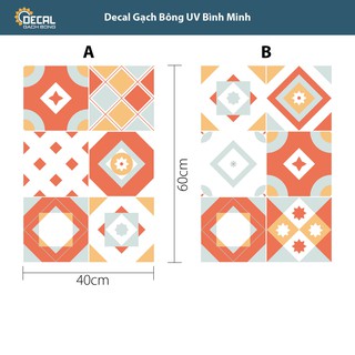 Decal gạch bông Uv Bình Minh dán trang trí tường
