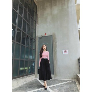 Chân váy xếp ly dáng dài