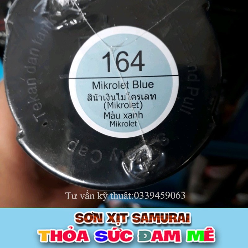 Combo Bình xịt sơn Samurai màu xanh Miliket 164