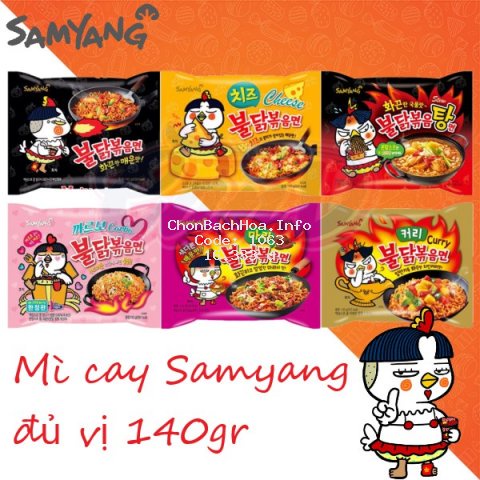 Mì Cay Samyang Hàn Quốc đủ vị gói 140gr