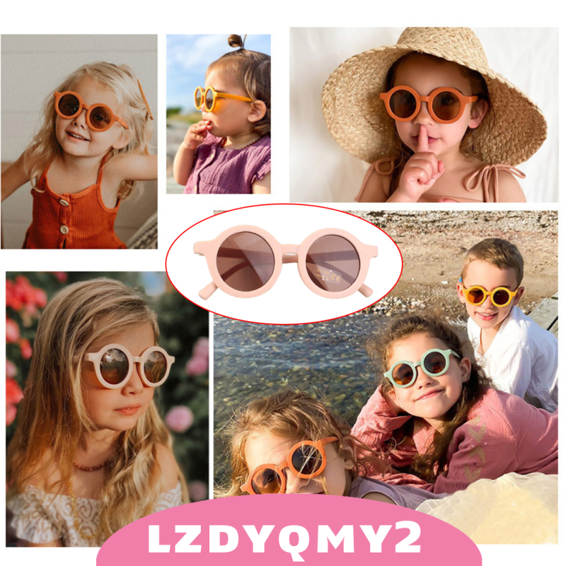 Curiosity Sunglasses for Kids Round Frame Cute Glasses UV 400 Protection Party Favor Accessories Photography Outdoor Beach Children Girl Boy Gifts