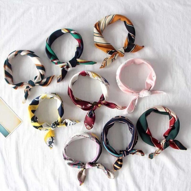 Set 3 Khăn lụa vuông dễ mix siêu xinh