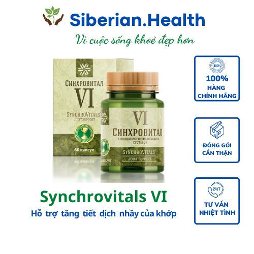 Synchrovitals VI - Siberian Wellness - Bảo vệ sinh học thời gian của khớp - Hộp 60 viên