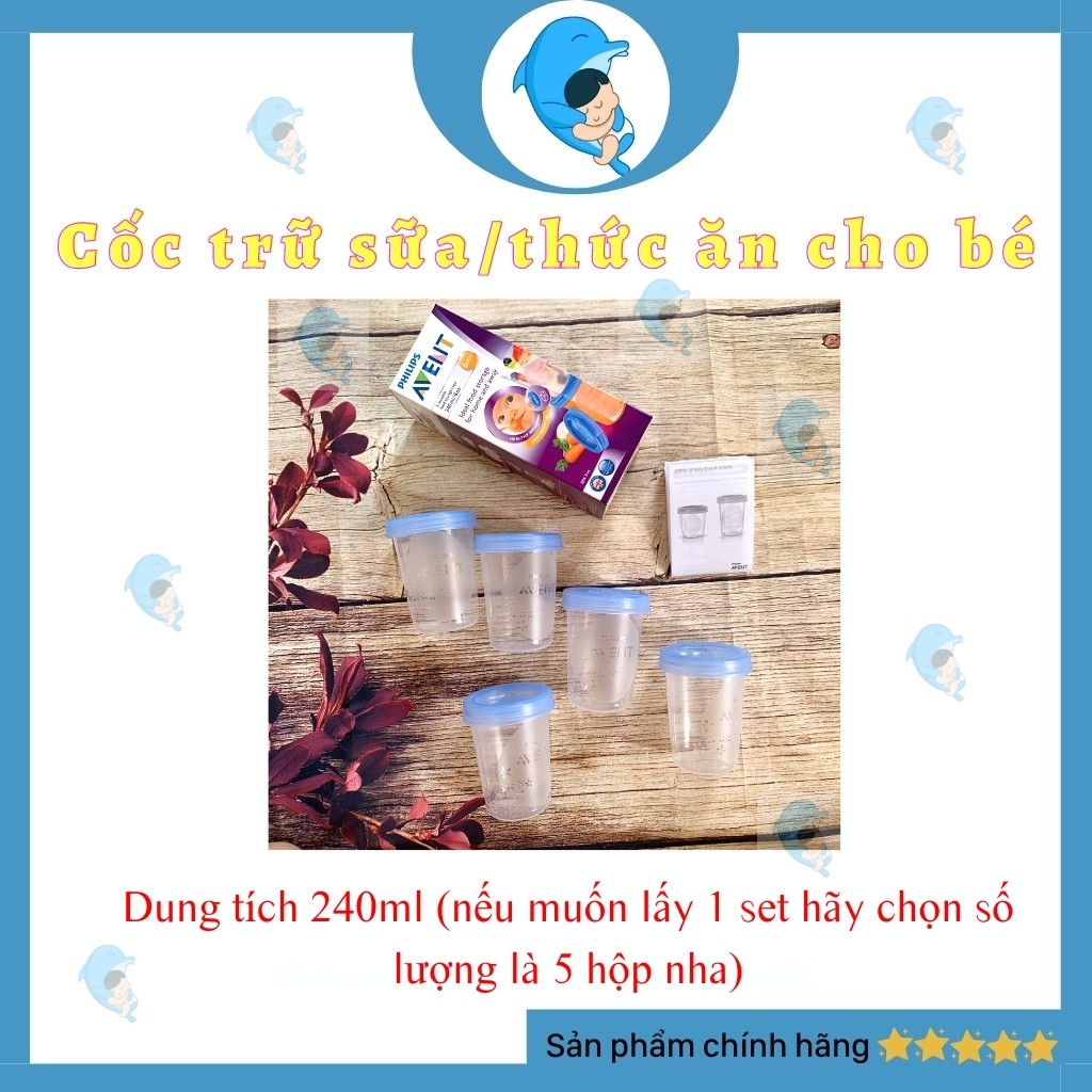 [Mã 267FMCGSALE giảm 8% đơn 500K] Cốc Trữ Sữa Phillips Avent Dung Tích 180/240ml Chính Hãng