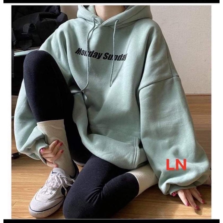 Áo hoodie chữ sunday ngang ngực LN11