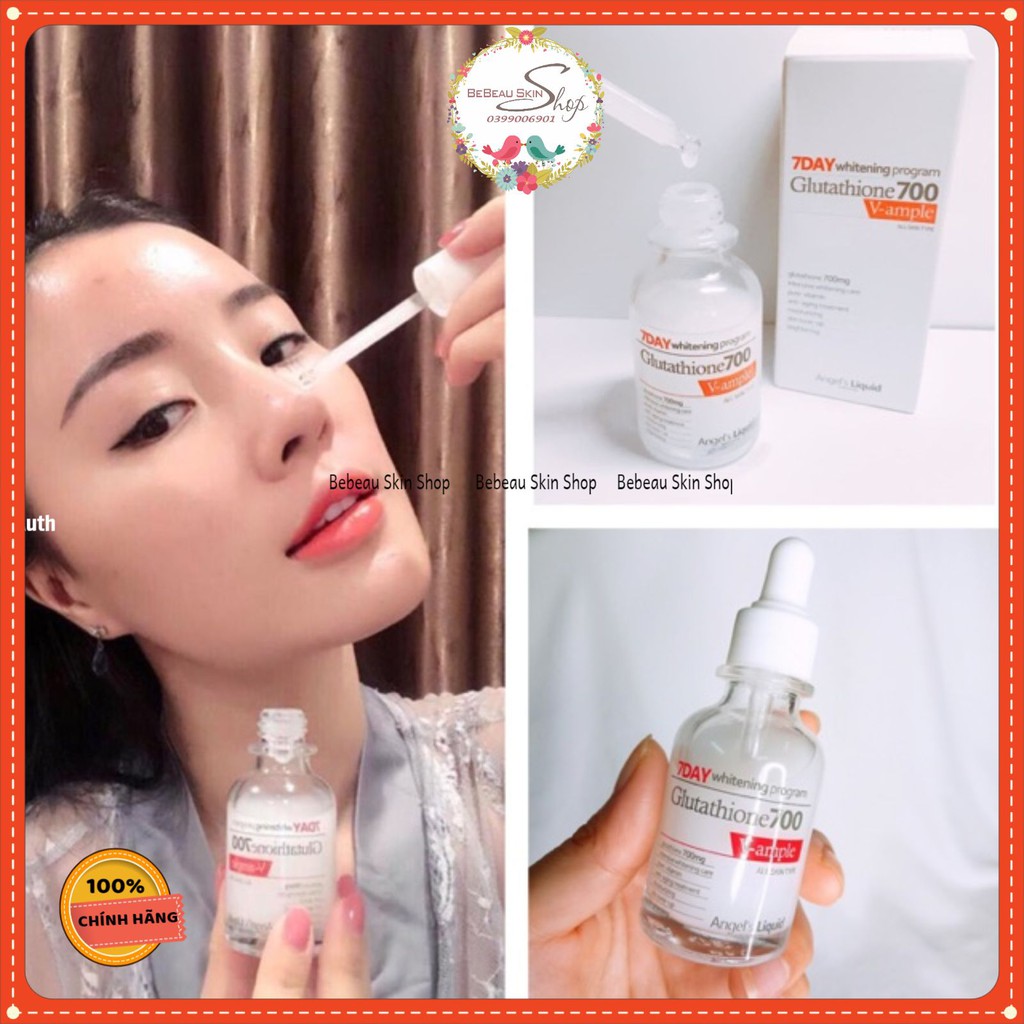 Toner - Serum - Kem dưỡng 7 Day Whitening Program Glutathione 700 V-Ample (Combo)