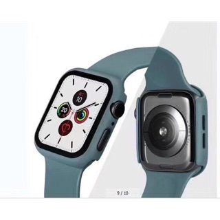 Combo Ốp mặt + dây đeo silicone xanh cho Apple Watch