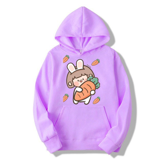 Áo Hoodie Nam Nữ Thu Đông Ấm Áp Chất Nỉ Mềm Mịn Không Nhăn, Không Xù In 3D Bé Cà Rốt Siêu Xinh Cute Mặc Đi Chơi - Đi Học