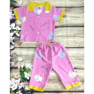 Bộ Lụa Tay Ngắn Quần Lửng Bé (6-14kg) (giao màu ngẫu nhiên)