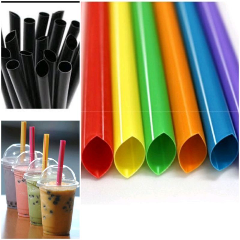 #Giá hủy diệt# Ống hút trà sữa trân châu phi 12 màu đen - ống nhiều màu sắc, ống hút mới sạch, an toàn sd