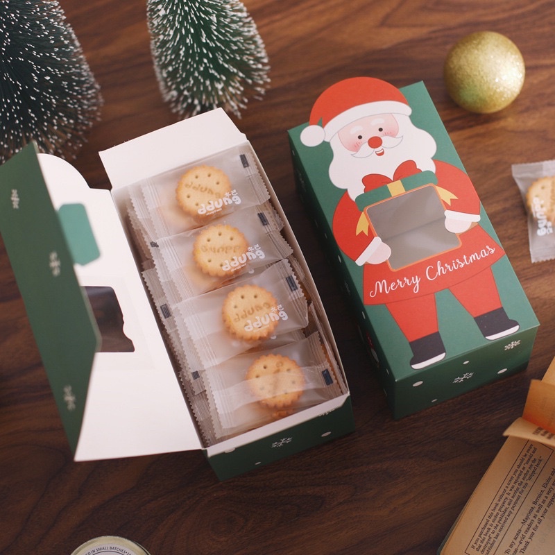 set 2 hộp đựng quà Giáng sinh hình ông noel size 9.5 x 8.5 x 18.5 cm