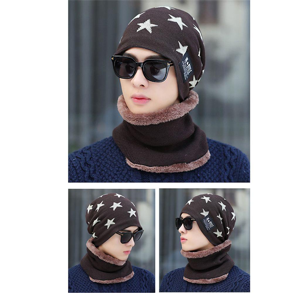 Set Mũ beanie Kèm Khăn Choàng Cổ Giữ Ấm Cho Nam Và Nữ Ốp