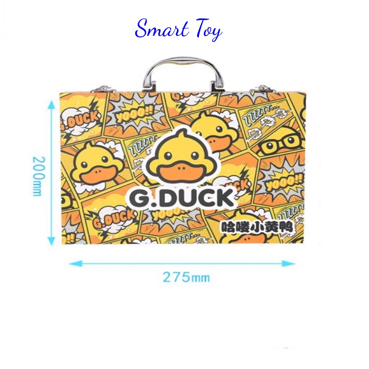 Vali bút màu 67 chi tiết vịt vàng G-DUCK hộp màu cho bé tập tô màu tập vẽ làm quà tặng Smar Toy
