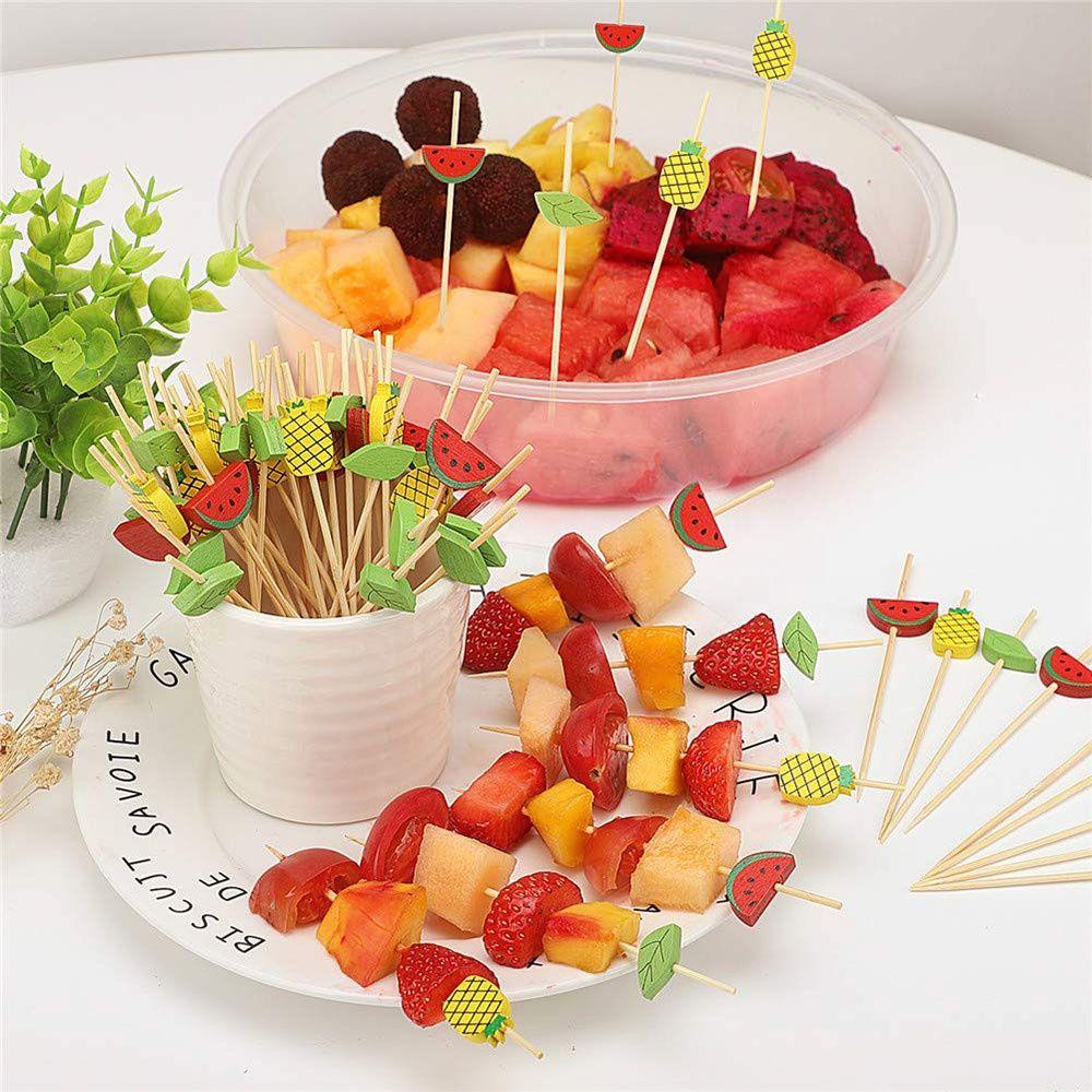 Set 100 Tăm Ghim Trái Cây / Tráng Miệng Nhiều Màu Sắc Trang Trí Tiệc Giáng Sinh