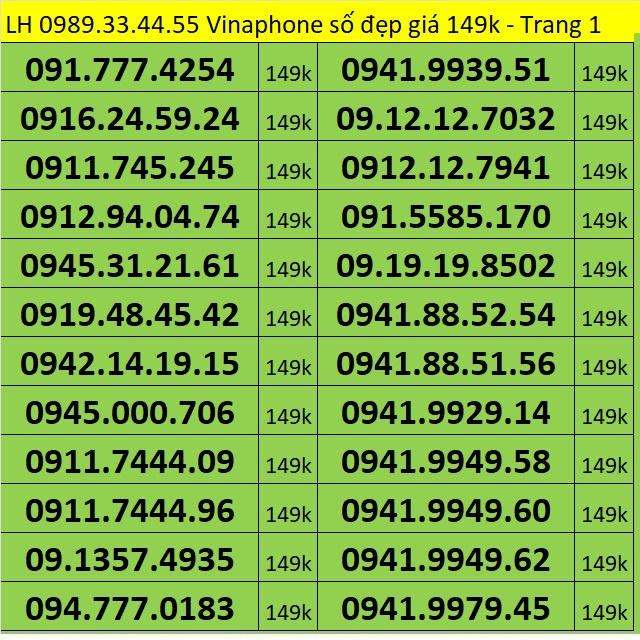 Sim số Vinaphone giá rẻ