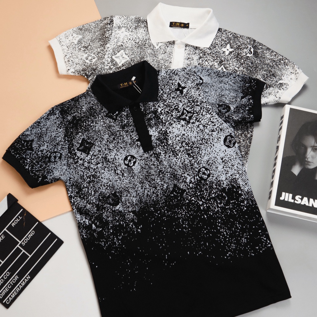 Áo Thun Nam Cổ Trụ Loang Màu Trắng Đen Chất Cotton Mềm Mịn Mặc Đẹp Thoáng Mát [NEW UNISEX]