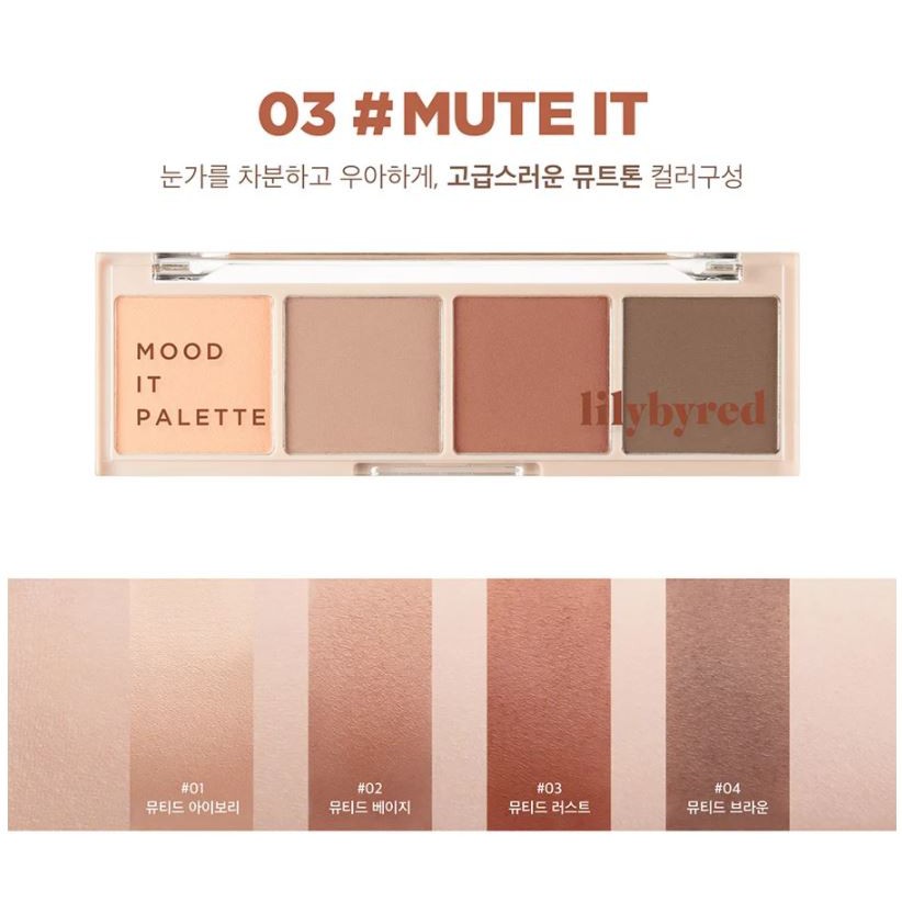 Bảng Phấn Mắt 4 Màu Siêu Xinh Lilybyred Mood It Palette 5.8g