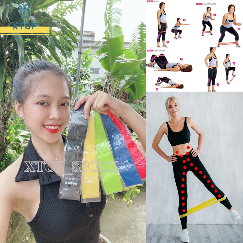 Dây kháng lực Miniband Band, dây tập chân mông,  phụ kiện tập gym hiệu quả XTOP M04