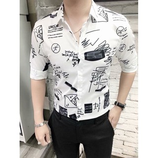 Áo sơ mi nam họa tiết đặc sắc, hàng như hình chất lụa cao cấp
