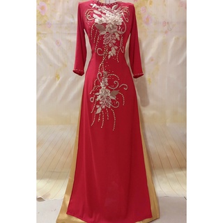 ÁO DÀI CHO MẸ MẪU THIẾT KẾ -ẢNH THẬT 100% MÀU ĐỎ