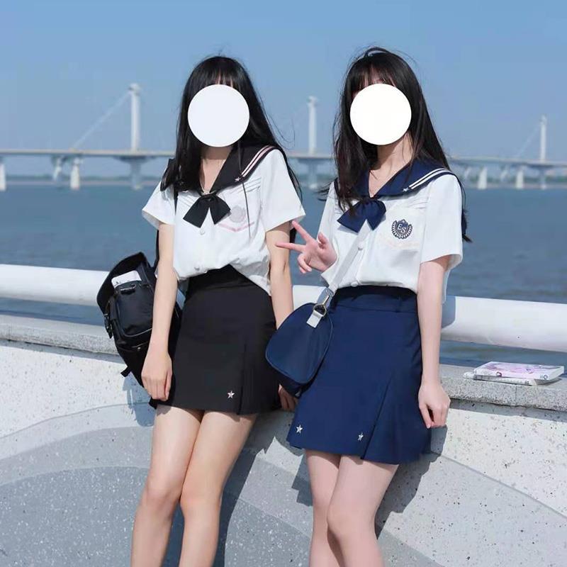 [two-piece Suit]summer New Korean Jk Uniform Skirt Pleated Skirt Short Sleeve Shirt College Fashion[delivery Within 15 Days ]