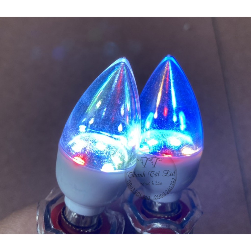 Cặp Bóng Ớt Led _ Cana Chớp Đủ màu / Đỏ E12 siêu bền