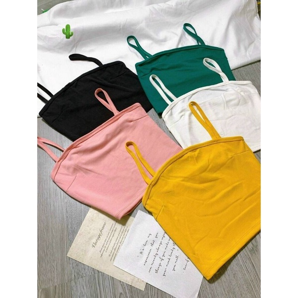 Áo 2 dây croptop ngực cúp form body ôm sát cơ thể, chất thun borip ôm sát cơ thể cho nàng &lt;53kg COLORY SHOP