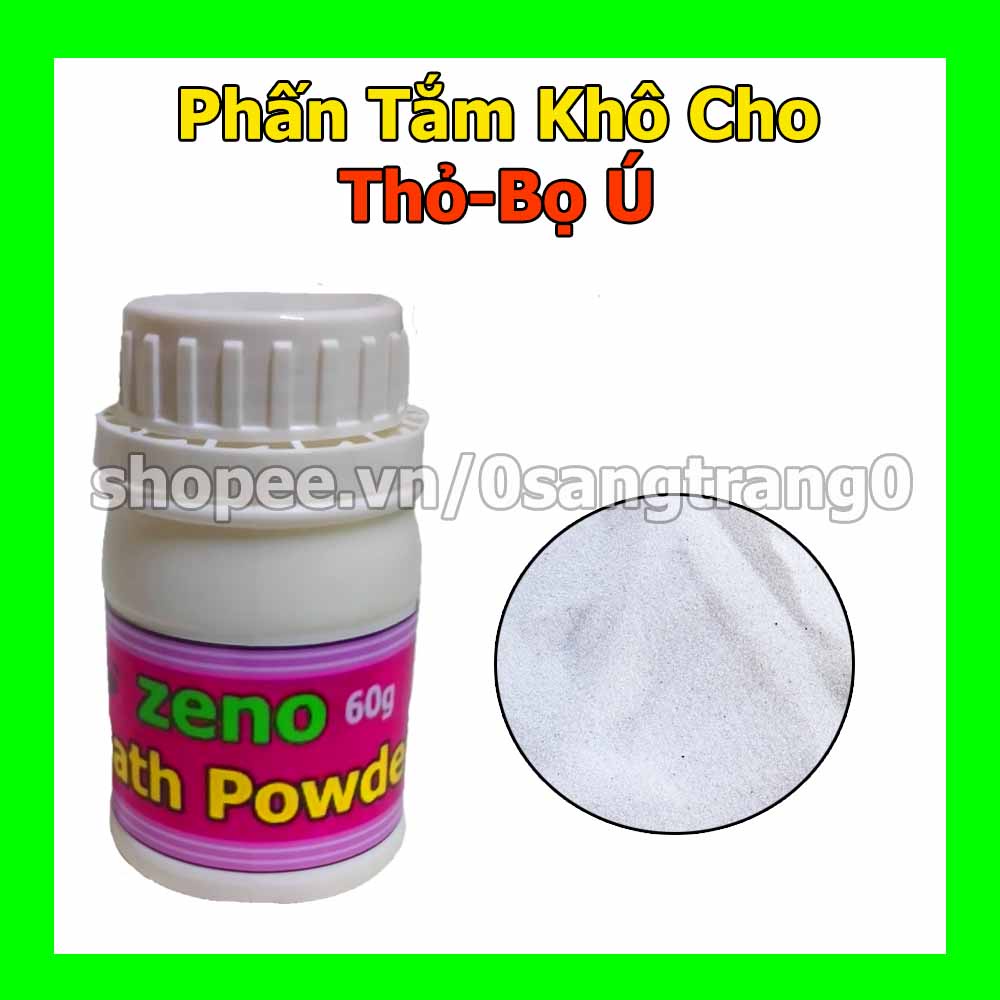 Phấn tắm khô sạch lông, mượt lông cho Thỏ- Bọ Ú - Guinea Pig- Hamster ( Hộp 60g)