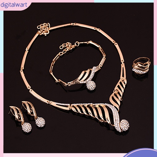 Bộ trang sức hợp kim đính đá kiểu dáng sang trọng thanh lịch cho nữ